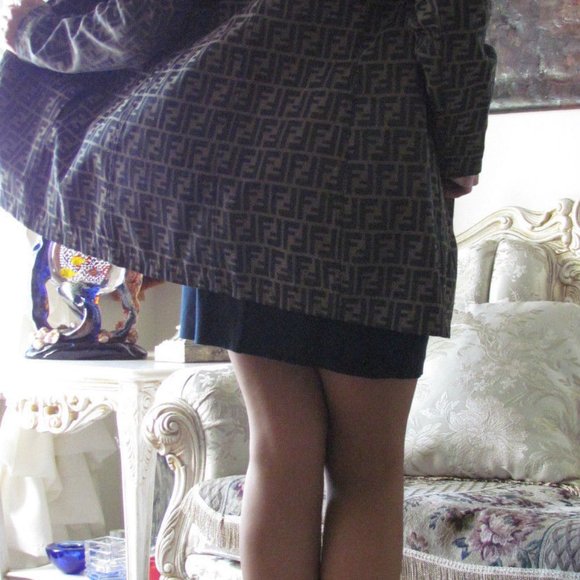 Rare FENDI Vintage Zucca Canvas dress-y trench/coat/jacket IT 42,US 2-6,XS-S - Picture 5 of 11